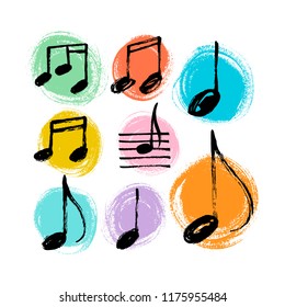 Vector Set Of Hand Drawn Music Notes.