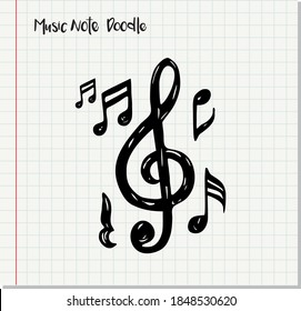 Vector set of hand drawn music notes, vector illustration