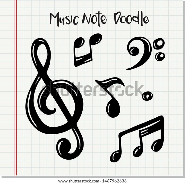 Vector Set Hand Drawn Music Notes Stock Vector (Royalty Free) 1467962636