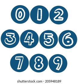 Vector Set Of Hand Drawn Number