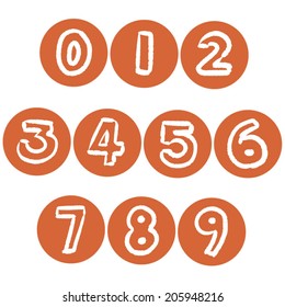 vector set of hand drawn number