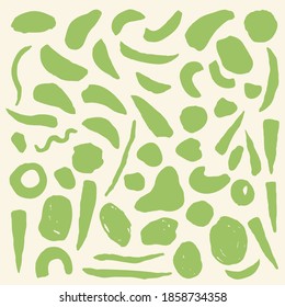 Vector set of hand drawn organic shapes