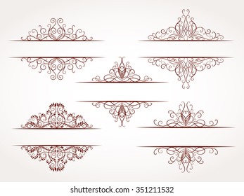 Vector set of hand drawn ornamental frames.