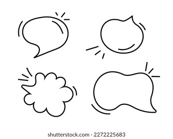 Vector set of hand drawn speech bubbles. Dialogue Bubbles collection isolated on white background. Vector illustration