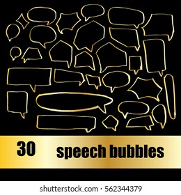 vector set hand drawn speech bubbles