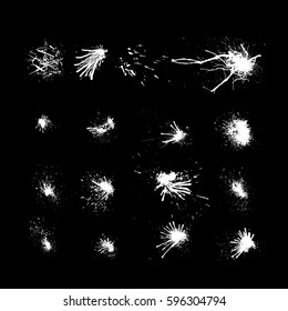Vector set of hand drawn splatters. Creative design elements.