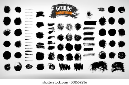 Vector set hand drawn strips for textured grunge background