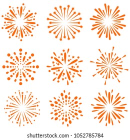 Vector set of hand drawn sun burst collection. vector burst. burst vintage. flat burst vectors. calligraphic background. flat vintage background. doodle background