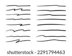 Vector set of hand drawn underline.