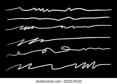 Vector set of hand drawn underline.