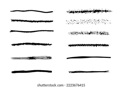 Vector set of hand drawn underline.
