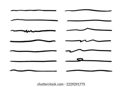 Vector set of hand drawn underline.