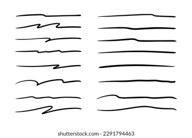 Vector set of hand drawn underline. - Shutterstock ID 2291794463