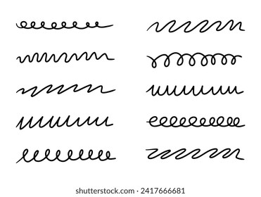 Vector set of hand drawn underline