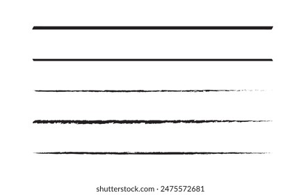 Vector set of hand drawn underline.