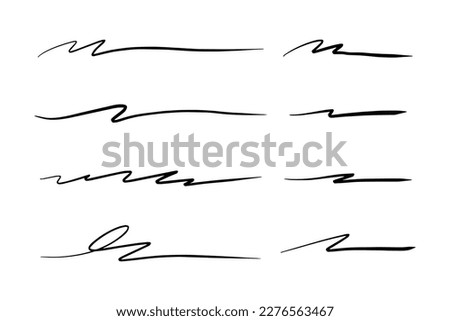 Vector set of hand drawn underline.