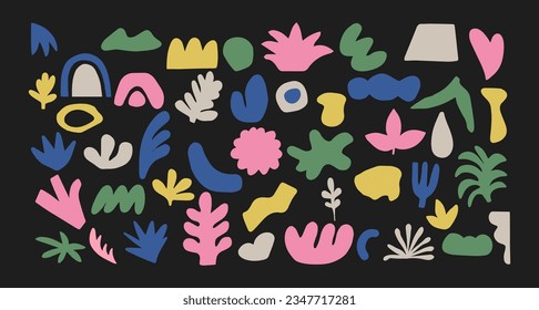Vector set of hand drawn various shapes vector abstract elements. Modern trendy elements, constructor for your design.