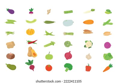 Vector Set of  hand drawn vegetables.