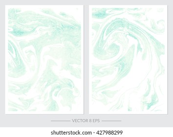 Vector. Set of hand drawn watercolor marble textures. Set of cards with gentle marble textures for your design, logo, postcard, invitation, save the date.