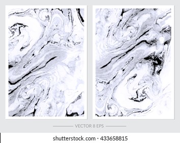 Vector. Set of hand drawn watercolor marble textures. Set of cards with gentle marble textures for your design, logo, postcard, invitation, save the date.
