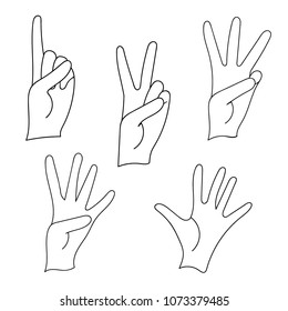 Vector set of hand gestures.