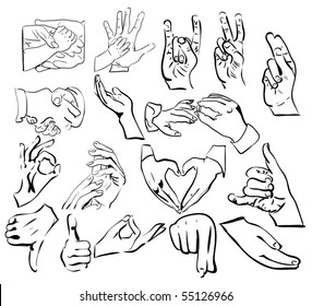 vector set: hand gestures