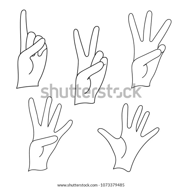 Vector Set Hand Gestures Stock Vector (Royalty Free) 1073379485 ...