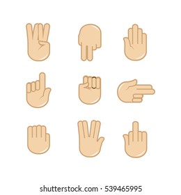 Vector Set Hand Gestures Icons Sign Stock Vector (Royalty Free ...