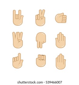 Vector Set Hand Gestures Icons Sign Stock Vector (Royalty Free) 691194151