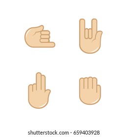 Vector set of hand gestures icons. Sign language.