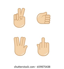 Vector set of hand gestures icons. Sign language.