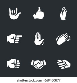 Vector Set of Hand gestures Icons.