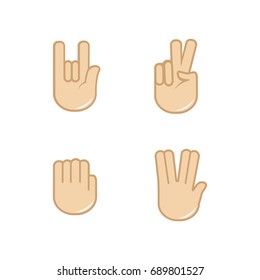 Conjunto vectorial de iconos de gestos de mano. Lenguaje de señas.