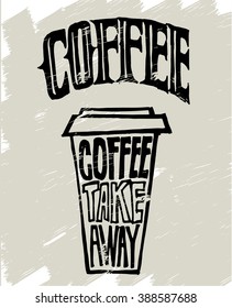 Vector set of hand lettering signs COFFEE MENU