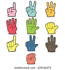 Vector Set Hand Number Gesture Stock Vector (Royalty Free) 229146373 ...