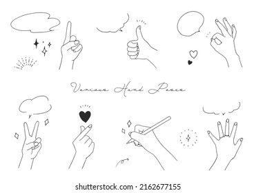 Vector set of hand poses (hand-painted)