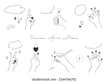 Vector set of hand poses (hand-painted)