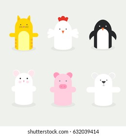 Vector set of hand puppets