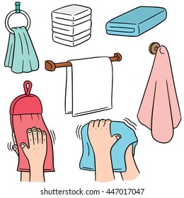 vector set of hand towel