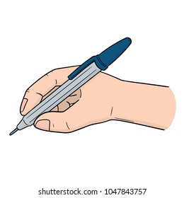 vector set of hand writing with pen
