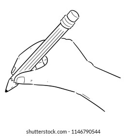 vector set of hand writing with pencil