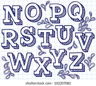 Vector set with hand written ABC letters