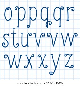 Vector set with hand written ABC letters