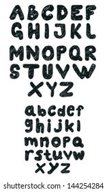 Vector set with hand written ABC letters