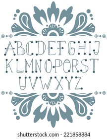 Vector set with hand written ABC letters