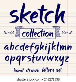 Vector Set Hand Written Abc Letters Stock Vector (Royalty Free ...