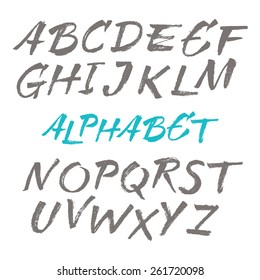 Vector set with hand written ABC letters. Sketch collection