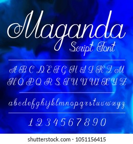 Vector set with hand written alfabet. Calligraphy font collection. Wedding letter font. Hand drawn letters. Uppercase and lowercase letters of the alphabet.