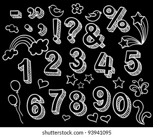 Vector set with hand written figures