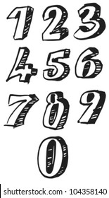 Vector Set With Hand Written Numbers.